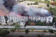 Istanbul- Griechisches Balıklı-Krankenhaus brennt